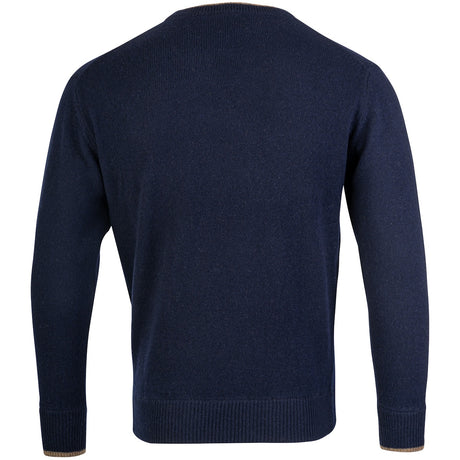 rear of blue jack pyke ashcombe crewknit pullover