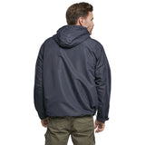 rear of brandit navy windbreaker jacket