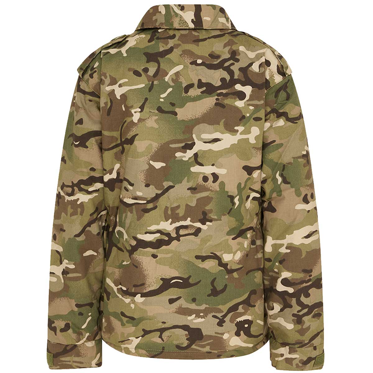 rear of btp camouflage kombat kids combat jacket