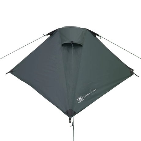 rear of highlander blackthorn scarab green 1 plus gen2 one person tent