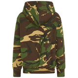 rear of kombat kids hoodies dpm camo with hood down
