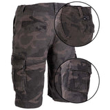 rear of mil tec dark camo prewashed vintage shorts