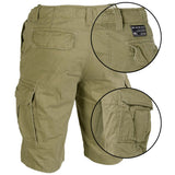 rear of mil tec olive drab prewashed  vintage shorts