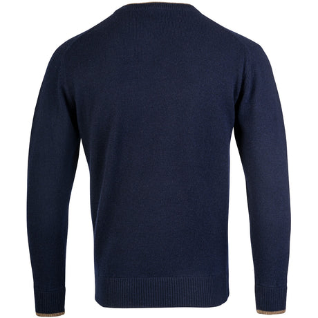 rear of navy blue jack pyke ashcombe v neck pullover