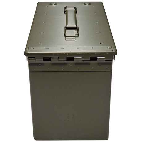 rear of olive green nato m2A1 50 cal ammo box