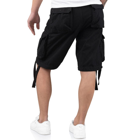 rear of surplus rv airborne vintage black shorts