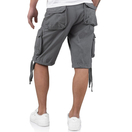 rear of surplus rv airborne vintage grey shorts