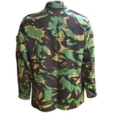 rear of used british army tropical jungle combat camouflage shirt