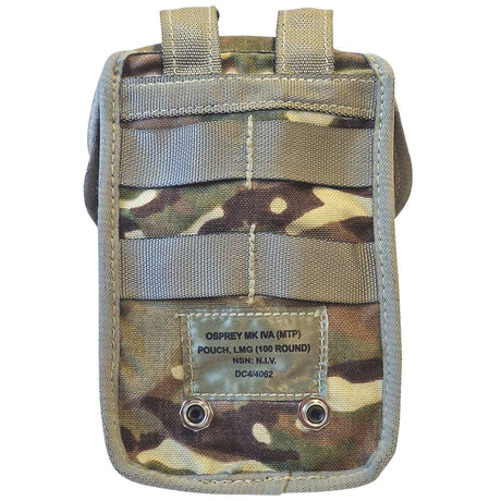 rear of used osprey mk iva lmg 100 round mtp pouch