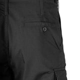 rear pocket of black mil com mod police pattern trousers