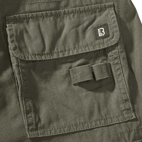 rear pocket of olive brandit pure slim fit trousers