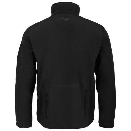 rear view highlander tactical softshell jacket black