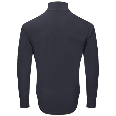 rear view of army thermal navy blue fleece
