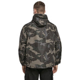 rear view of dark camo brandit summer windbreaker