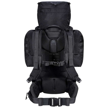 rear view of highlander forces elite pack 66l black