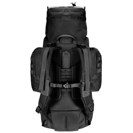 rear view of highlander forces elite pack 88l black
