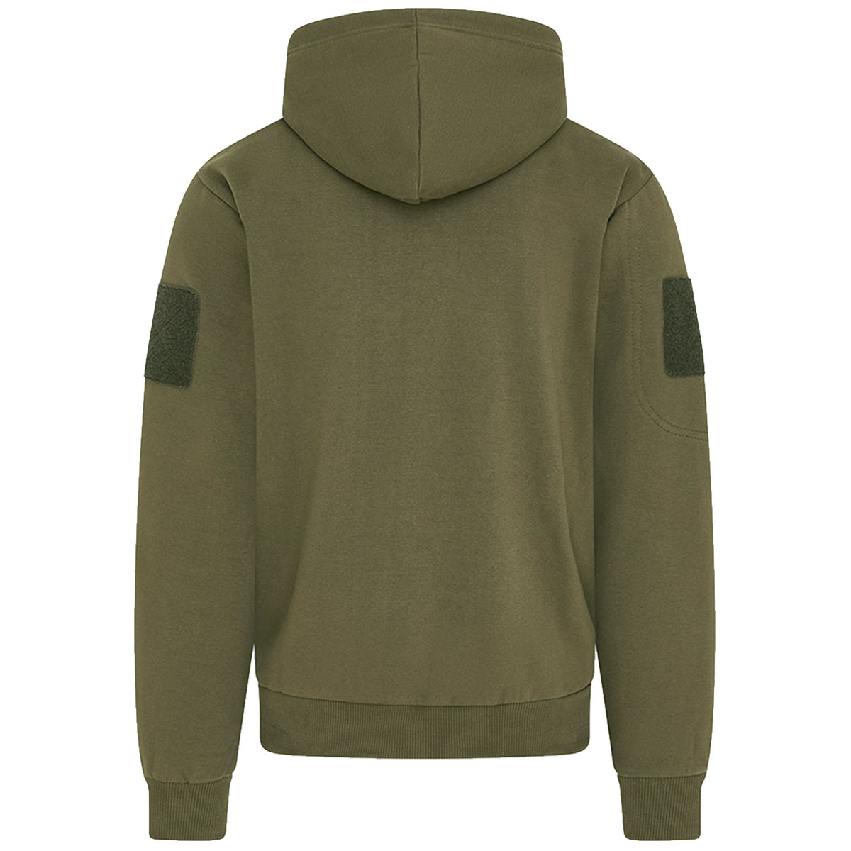 rear view of kombat spec ops zip up green hoodie