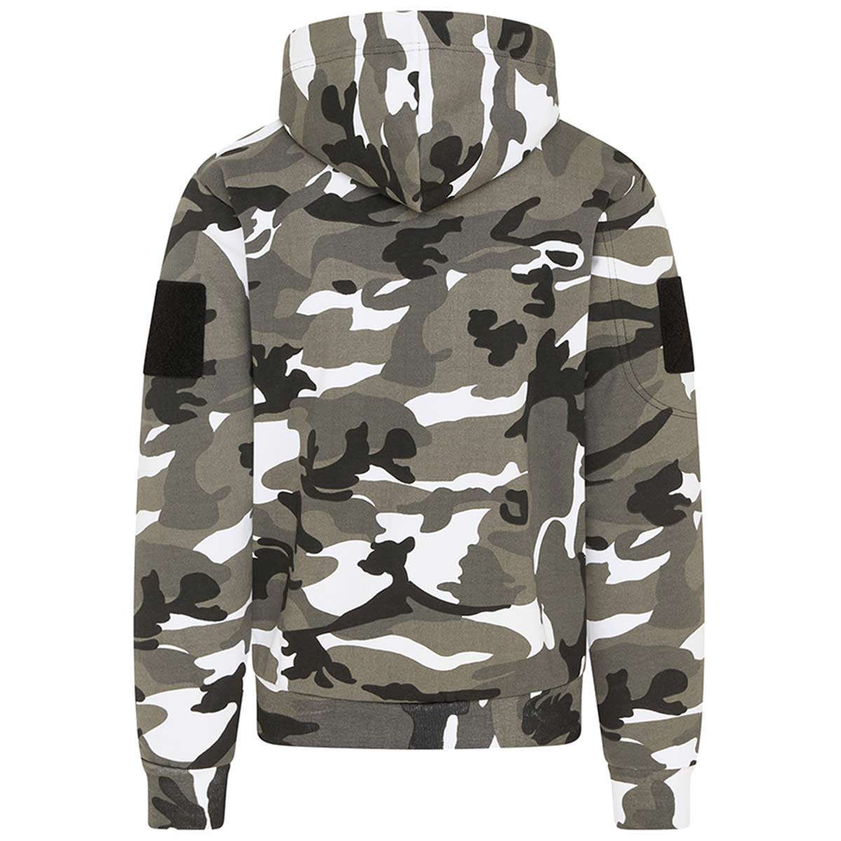 rear view of kombat spec ops zip up urban camo hoodie