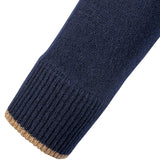 ribbed cuffs on jack pyke ashcombe zipknit navy sweater