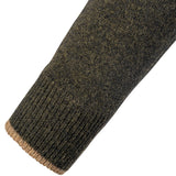 ribbed cuffs on jack pyke ashcombe zipknit olive sweater