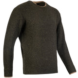 ribbed hem and cuffs jack pyke ashcombe crewknit dark olive jumper