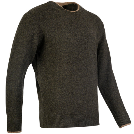 ribbed hem and cuffs jack pyke ashcombe crewknit dark olive jumper