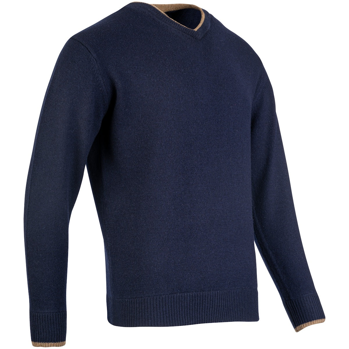 ribbed hem and cuffs jack pyke ashcombe v neck navy blue jumper 