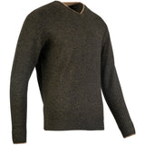 ribbed hem and cuffs jack pyke ashcombe v neck olive jumper
