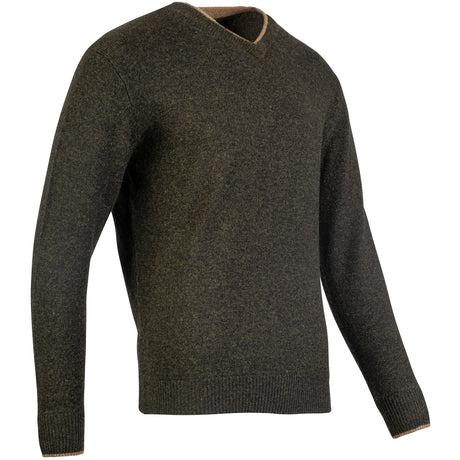ribbed hem and cuffs jack pyke ashcombe v neck olive jumper