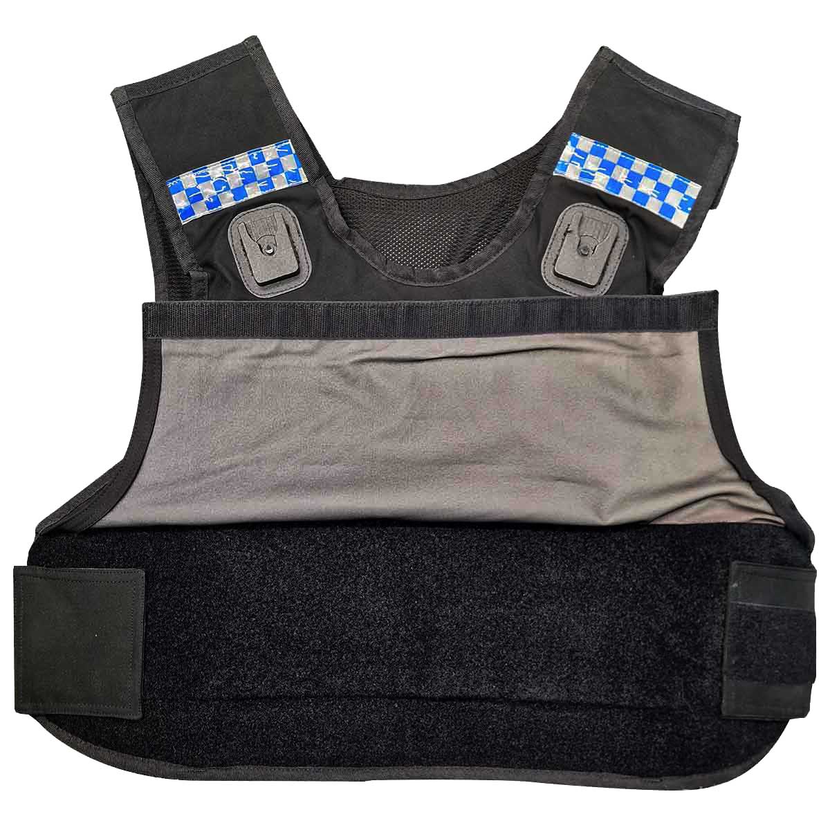 second chance overt stab bulletproof black vest waist adjustment