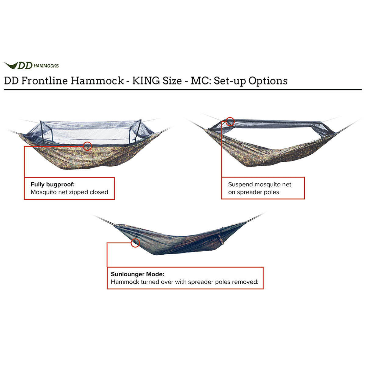 DD Hammocks Frontline Hammock King Size Multicam | Military Kit