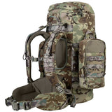 shoulder straps and hip belt on the camo pinnacle rucksack