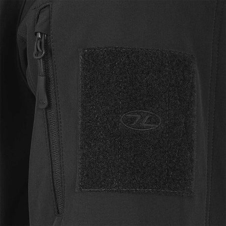 shoulder zipped pocket highlander tactical softshell jacket black