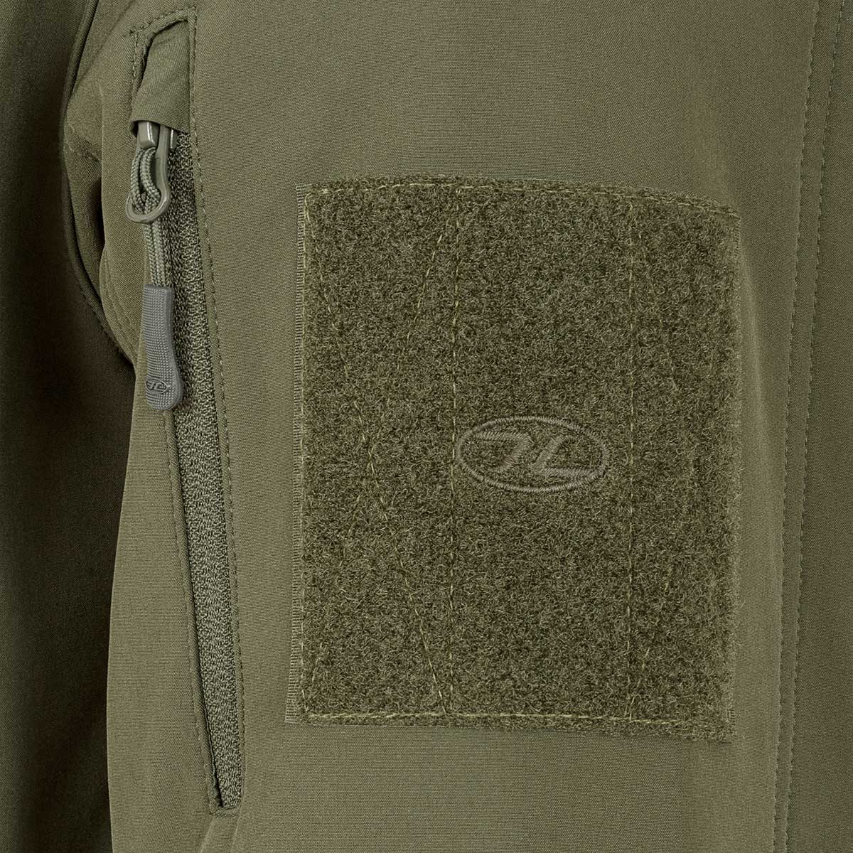 shoulder zipped pocket highlander tactical softshell jacket ranger green
