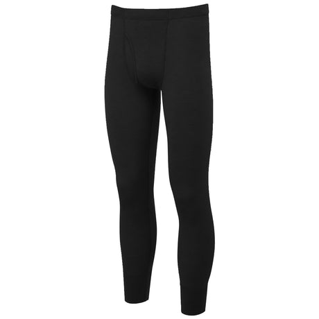 side angle of black keela mens merino leggings long johns