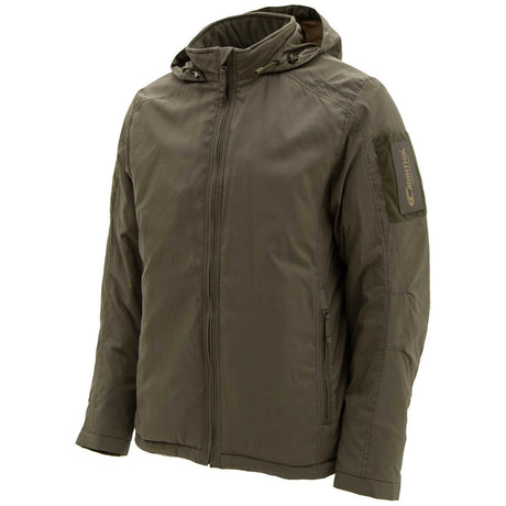 side angle of carinthia 5.0 lig olive jacket