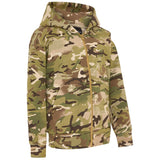 side angle of kombat kids btp camo hoodie
