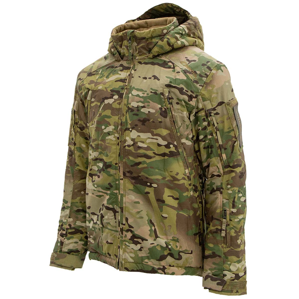 side angle of multicam carinthia 5.0 mig jacket