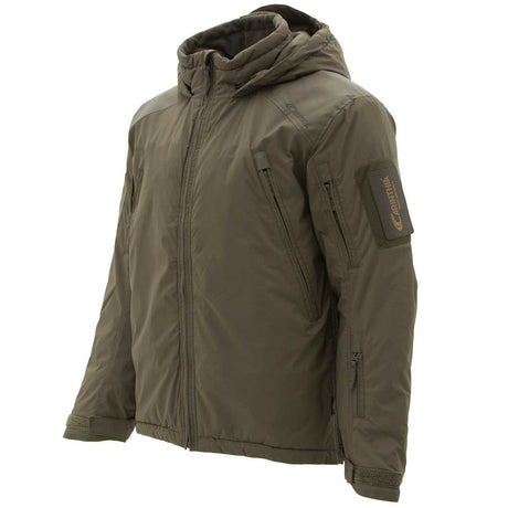 side angle of olive carinthia 5.0 mig jacket