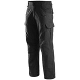 side angle of stoirm tactical black trousers