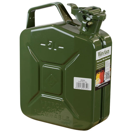 side angle of wavian nato 5 litre khaki green jerry can