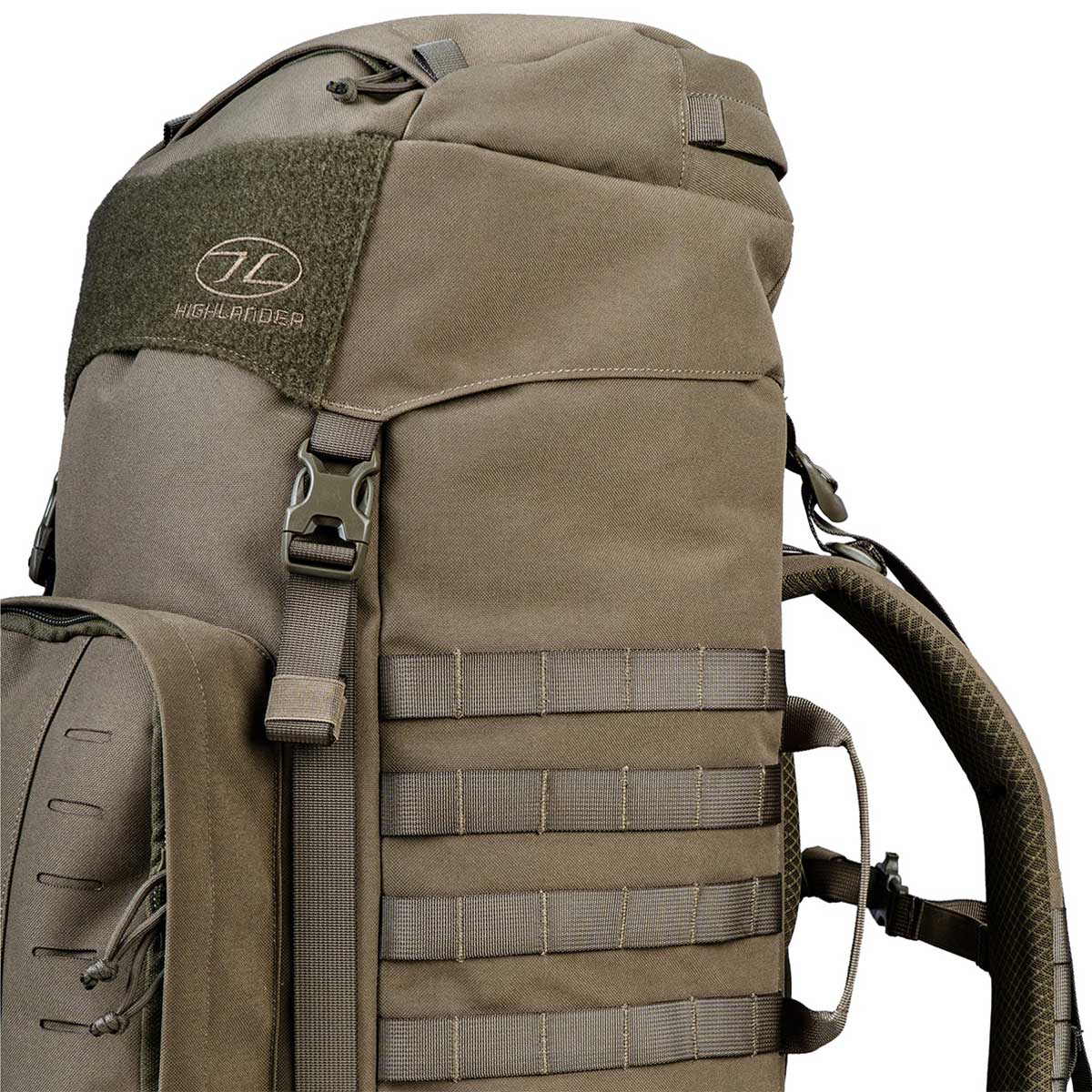 side molle attachment points highlander pinnacle tactical rucksack green