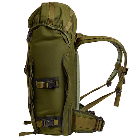 side view cedar green berghaus mmps centurio iii 45l rucksack shoulder straps
