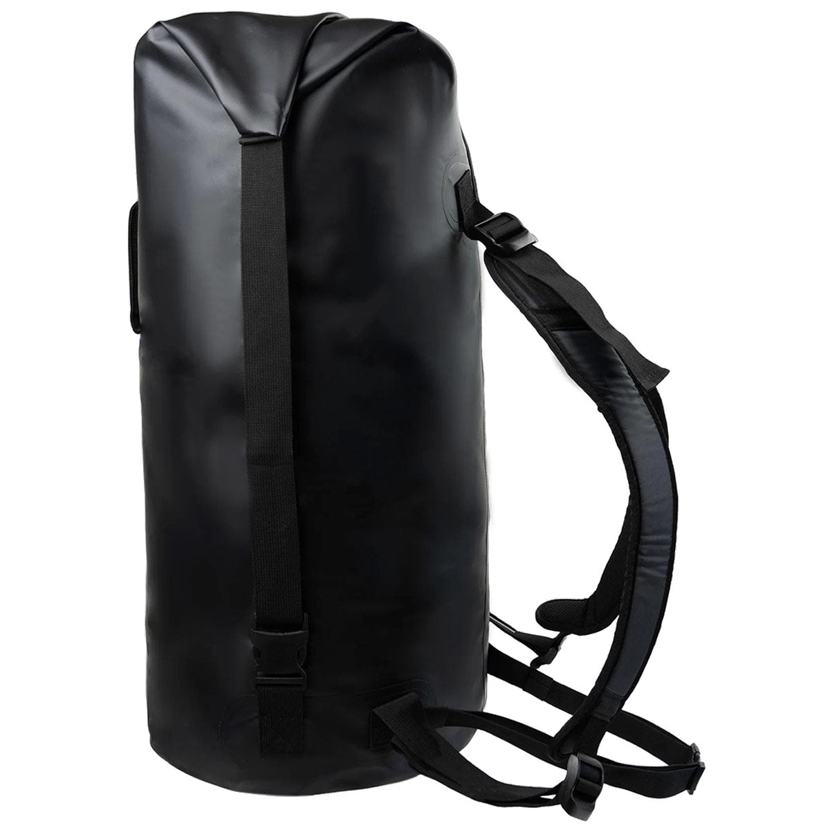 side view highlander tri laminated duffle bag black