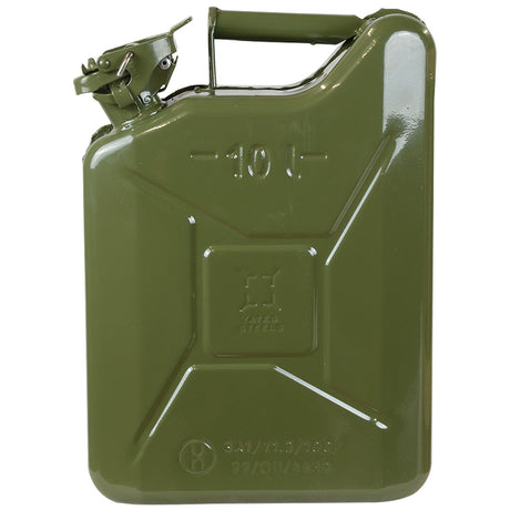 side view non wavian steel site jerry can 10l olive