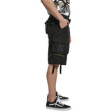side view of black brandit savage vintage shorts