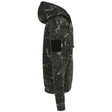 side view of black camo kombat spec ops hoodie