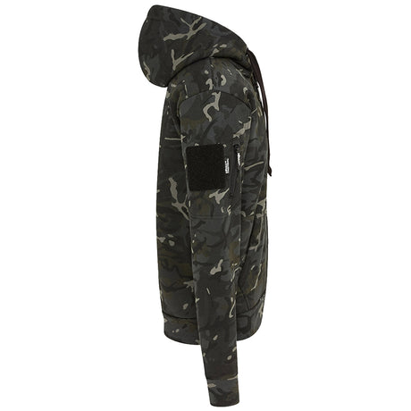 side view of black camo kombat spec ops hoodie
