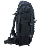 side view of karrimor sf sabre 45 litre black backpack