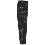 side view of kombat kids black btp camo trousers